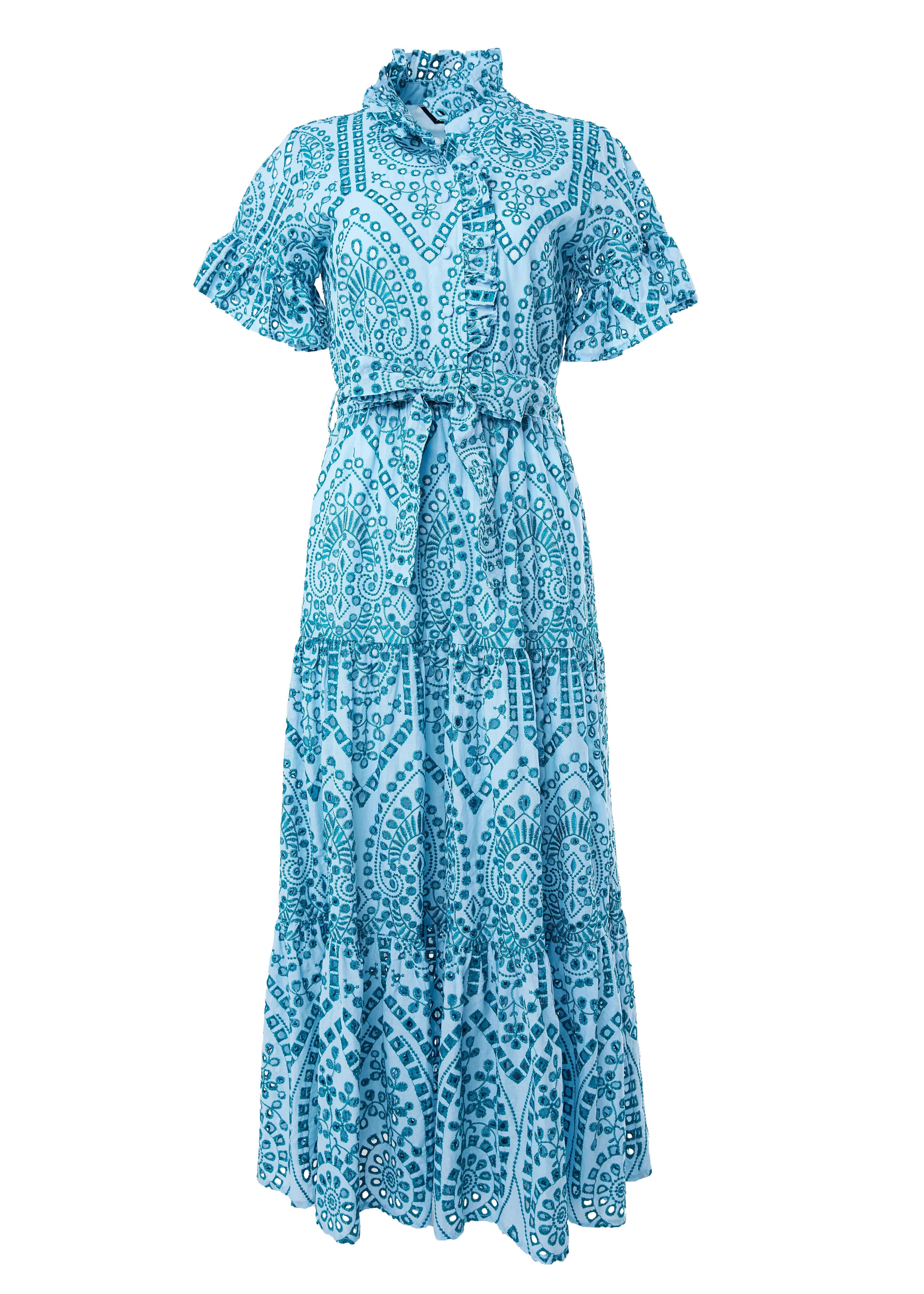 Sadie Maxi Dress Sky Blue Square Eyelet