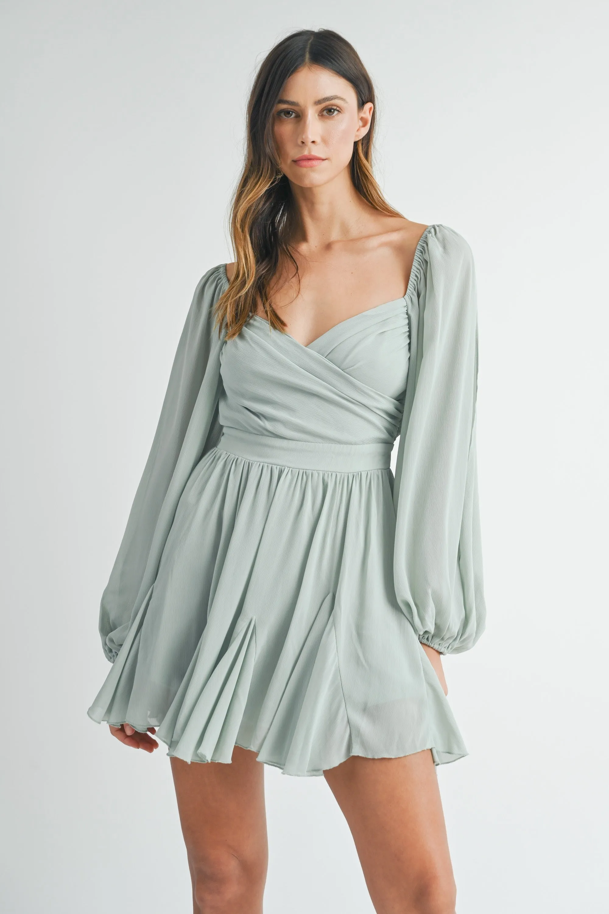 Sage Lattice Back Romper