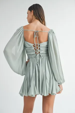 Sage Lattice Back Romper