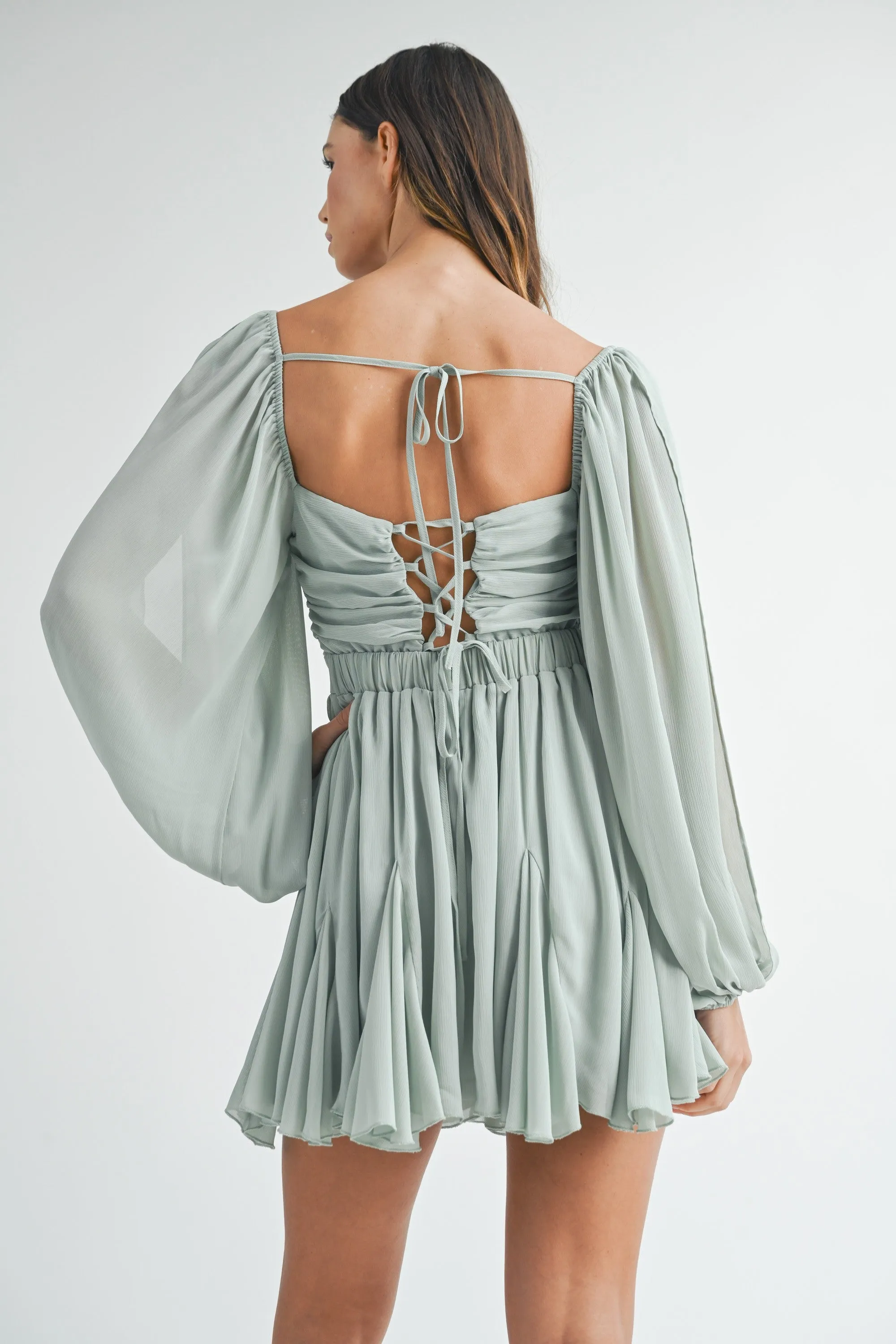 Sage Lattice Back Romper