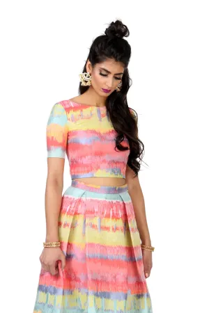 SAMARA Multicolor Jacquard Lehenga Top