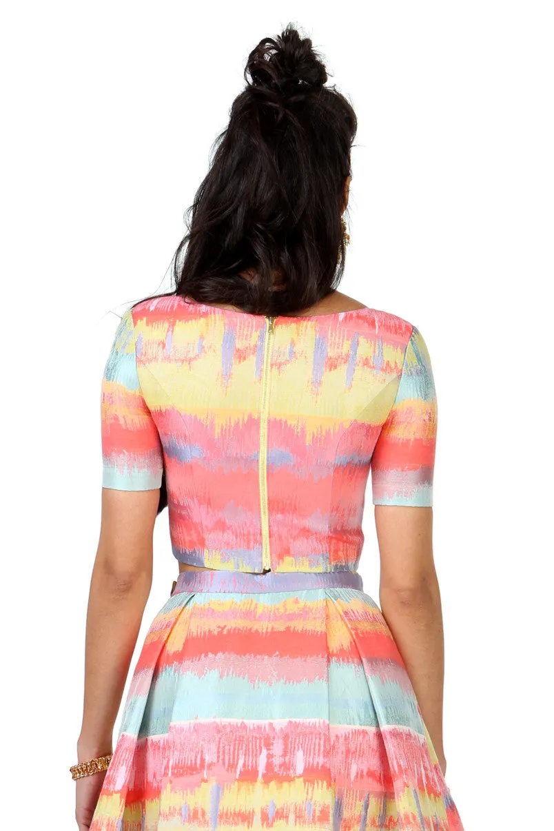 SAMARA Multicolor Jacquard Lehenga Top