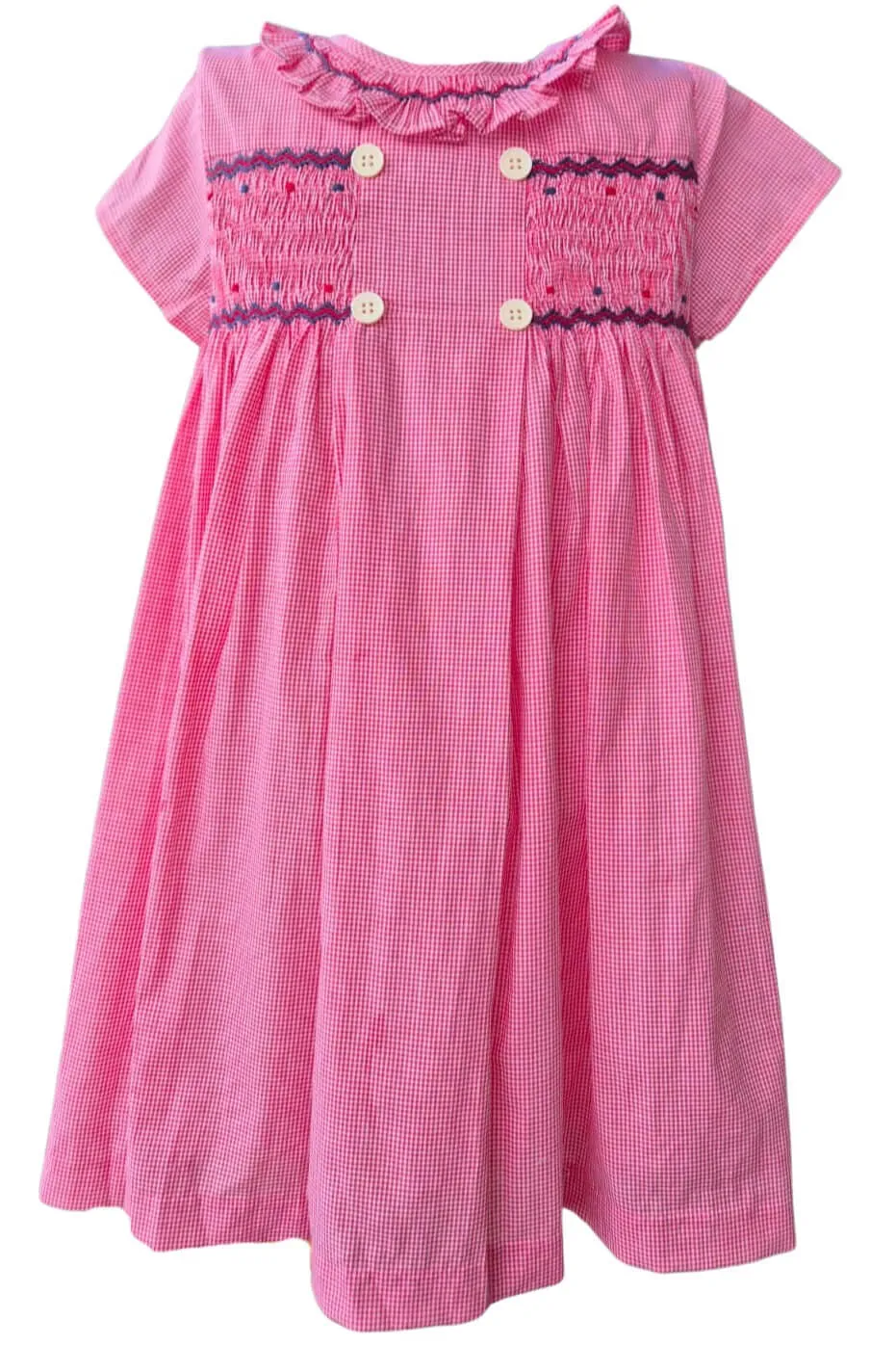 SAMPLE Smocked Red Check Ruffle Dress