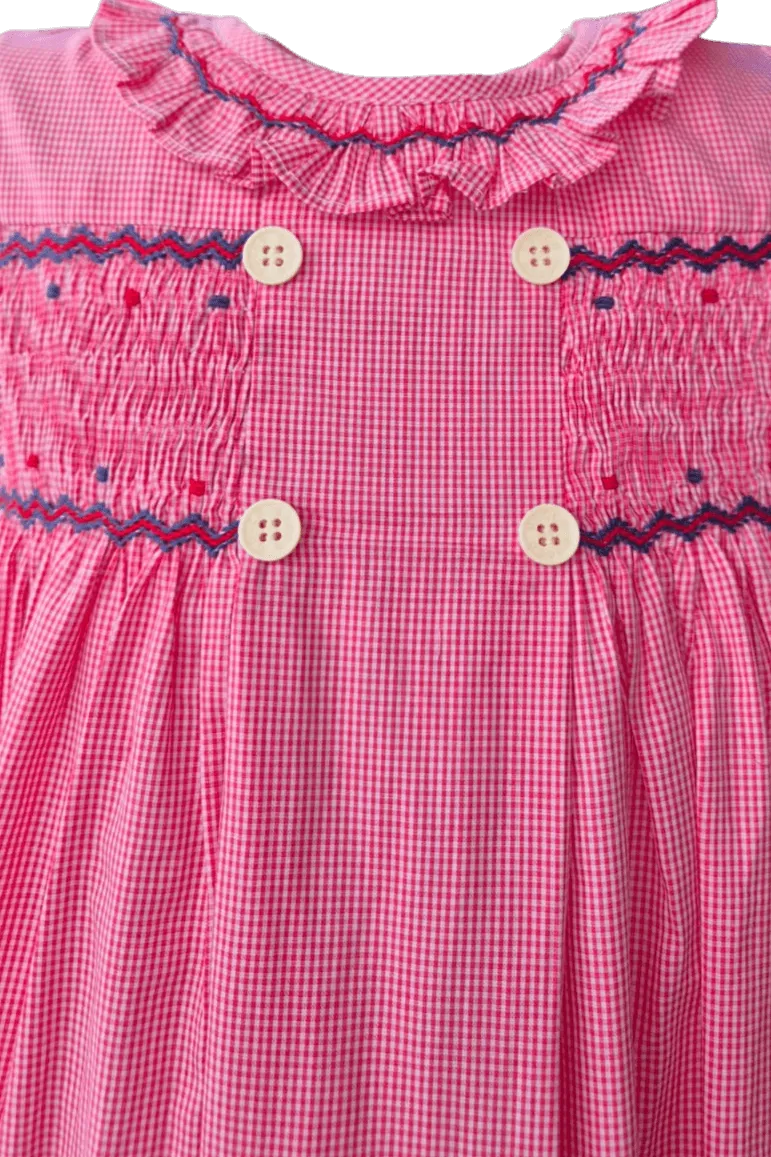 SAMPLE Smocked Red Check Ruffle Dress