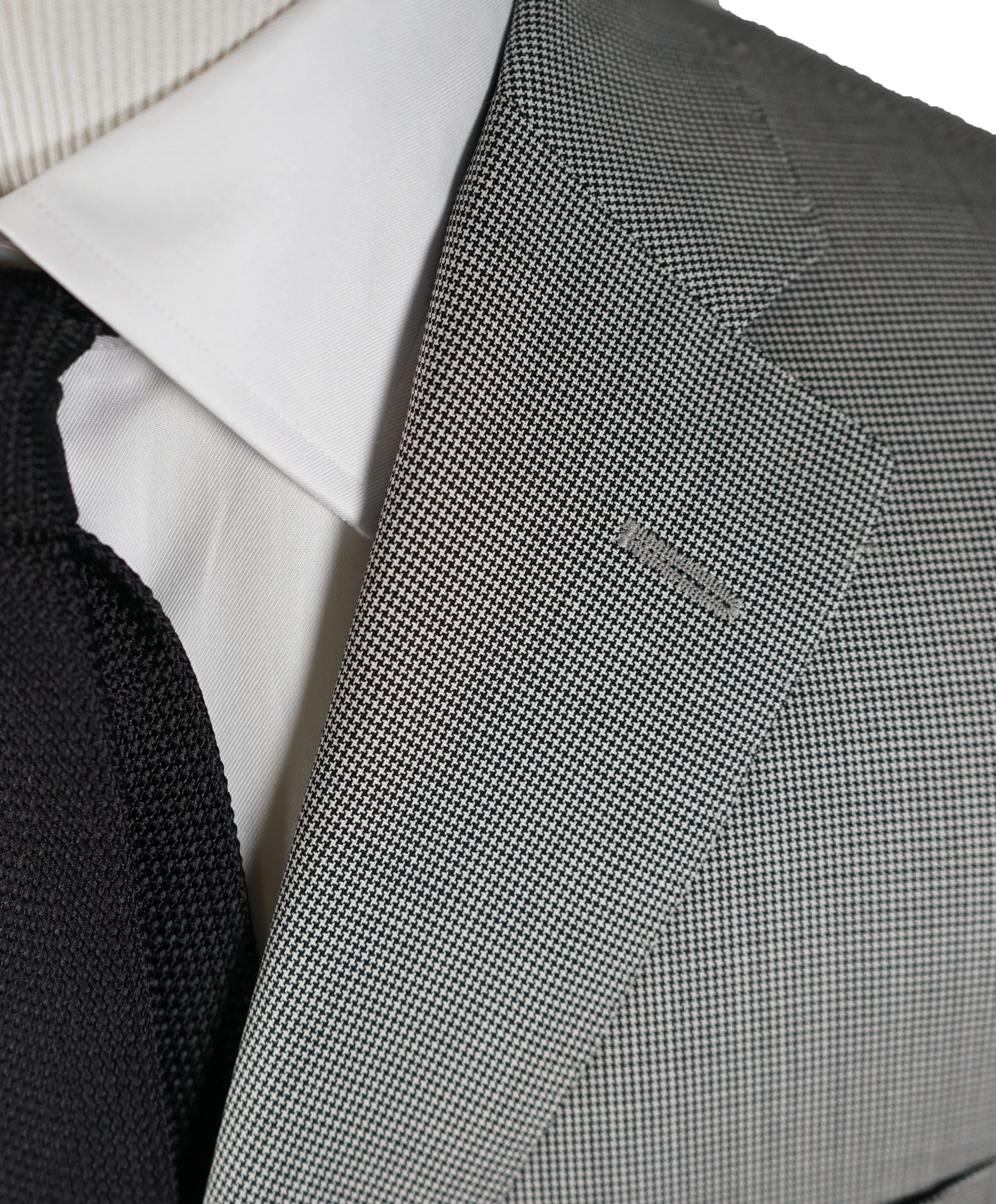 SAMUELSOHN - Custom Tailored Gray & Black Houndstooth Pattern Blazer - 40R