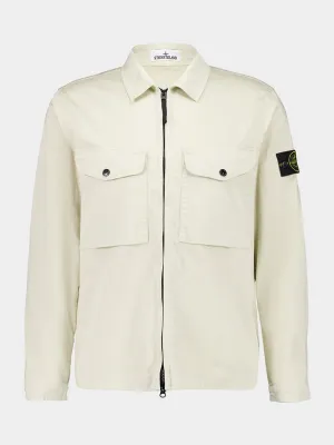 Sand Beige Compass Shirt Jacket