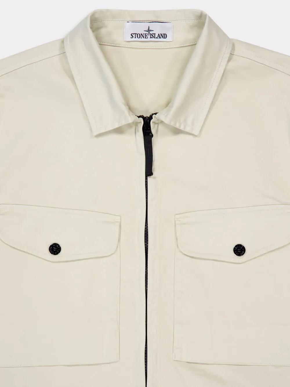 Sand Beige Compass Shirt Jacket