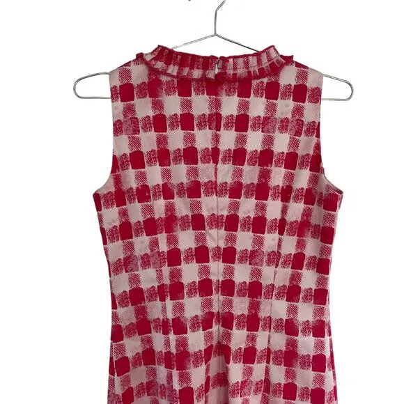 Sara Campbell Women’s Pink Pearlized Checkered Sleeveless Dress 2