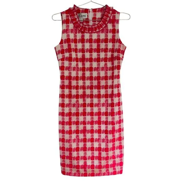 Sara Campbell Women’s Pink Pearlized Checkered Sleeveless Dress 2