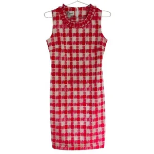 Sara Campbell Women’s Pink Pearlized Checkered Sleeveless Dress 2