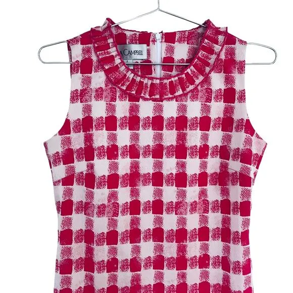 Sara Campbell Women’s Pink Pearlized Checkered Sleeveless Dress 2