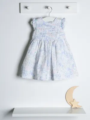 Sarah Louise Pastel Blue Floral Summer Dress