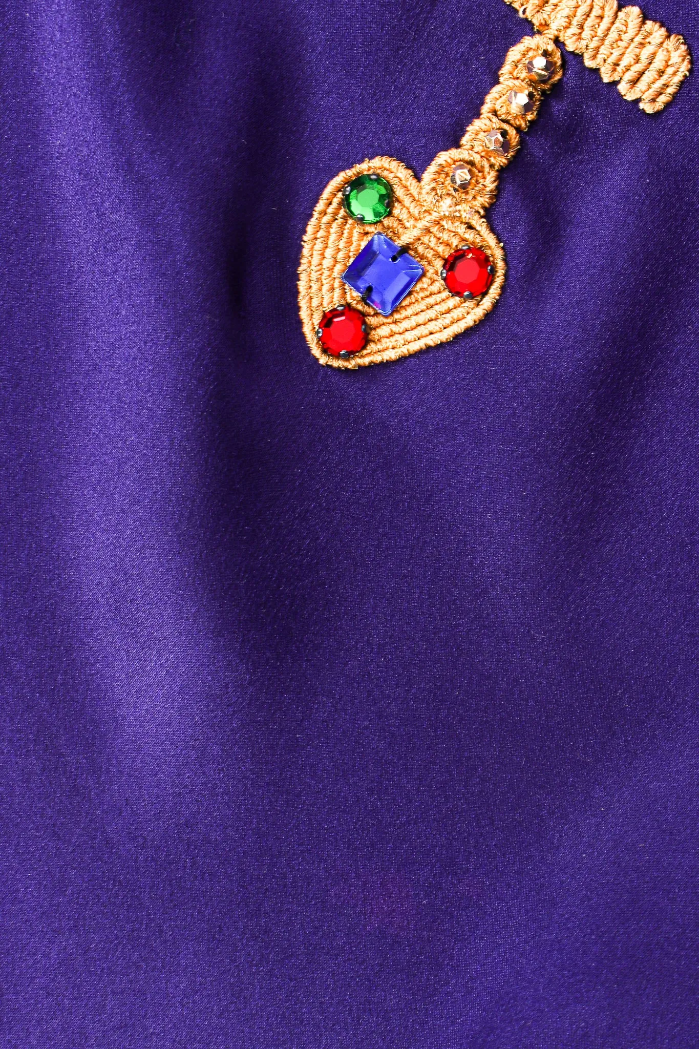 Satin Jeweled Necklace Blouse