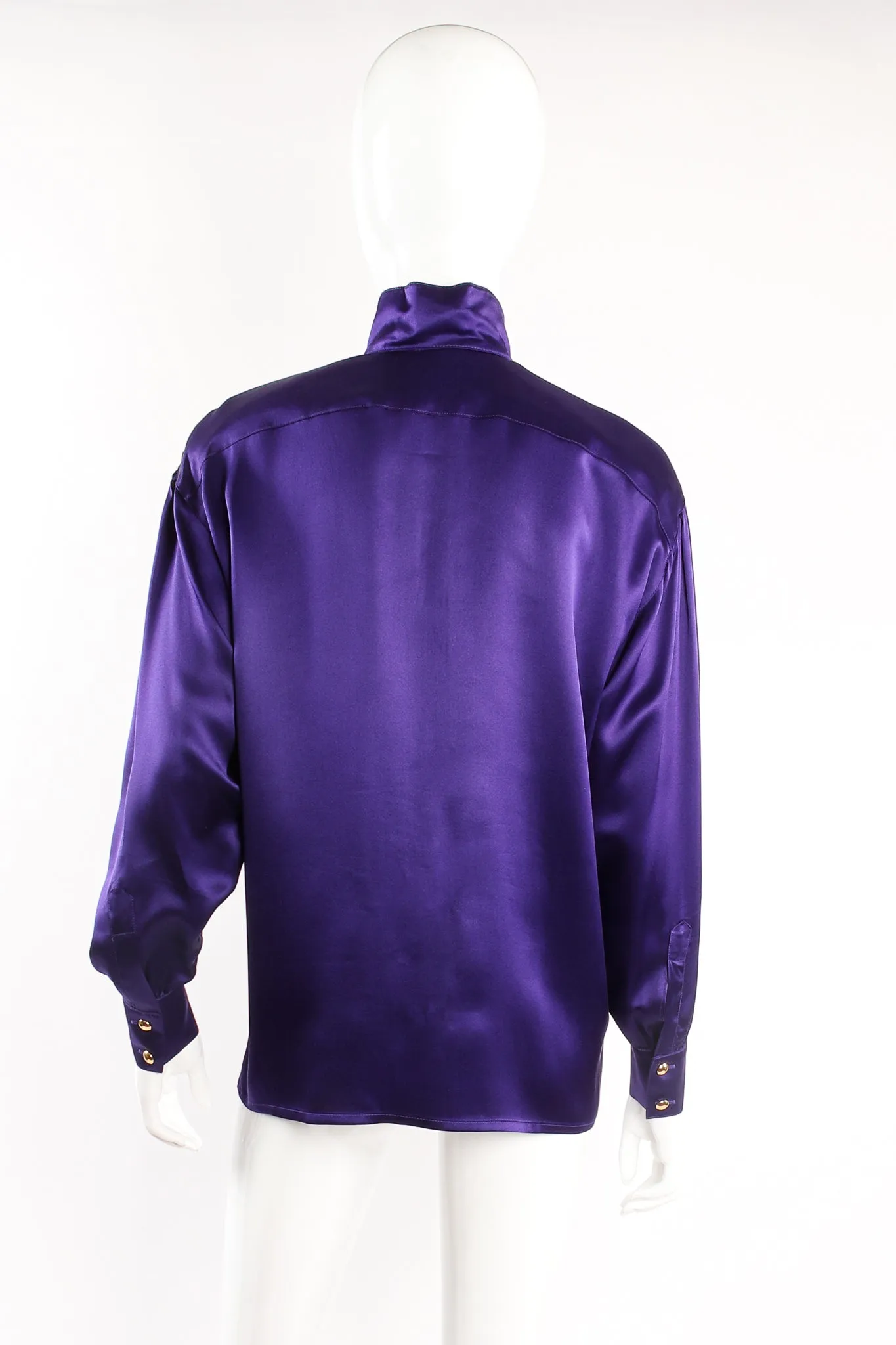 Satin Jeweled Necklace Blouse