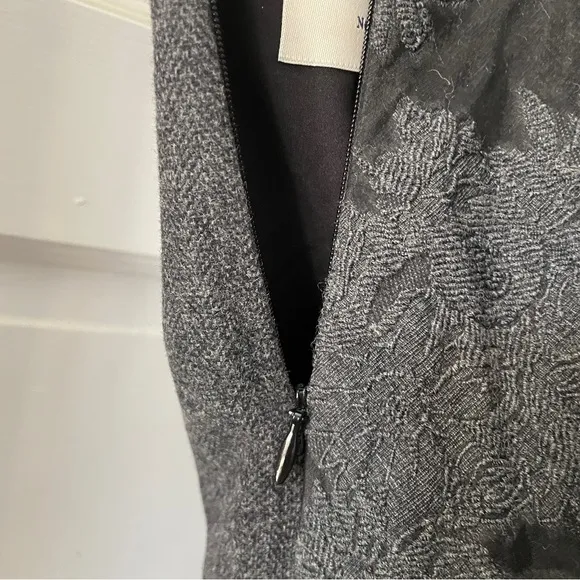 Sea New York Dark Grey Pencil Skirt Damask Lace Size S