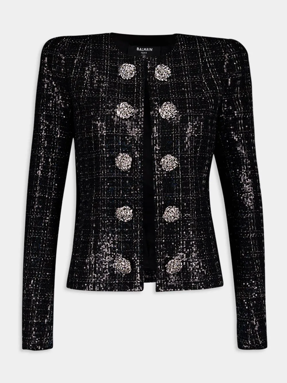 Sequin-Embellished Tweed Jacket