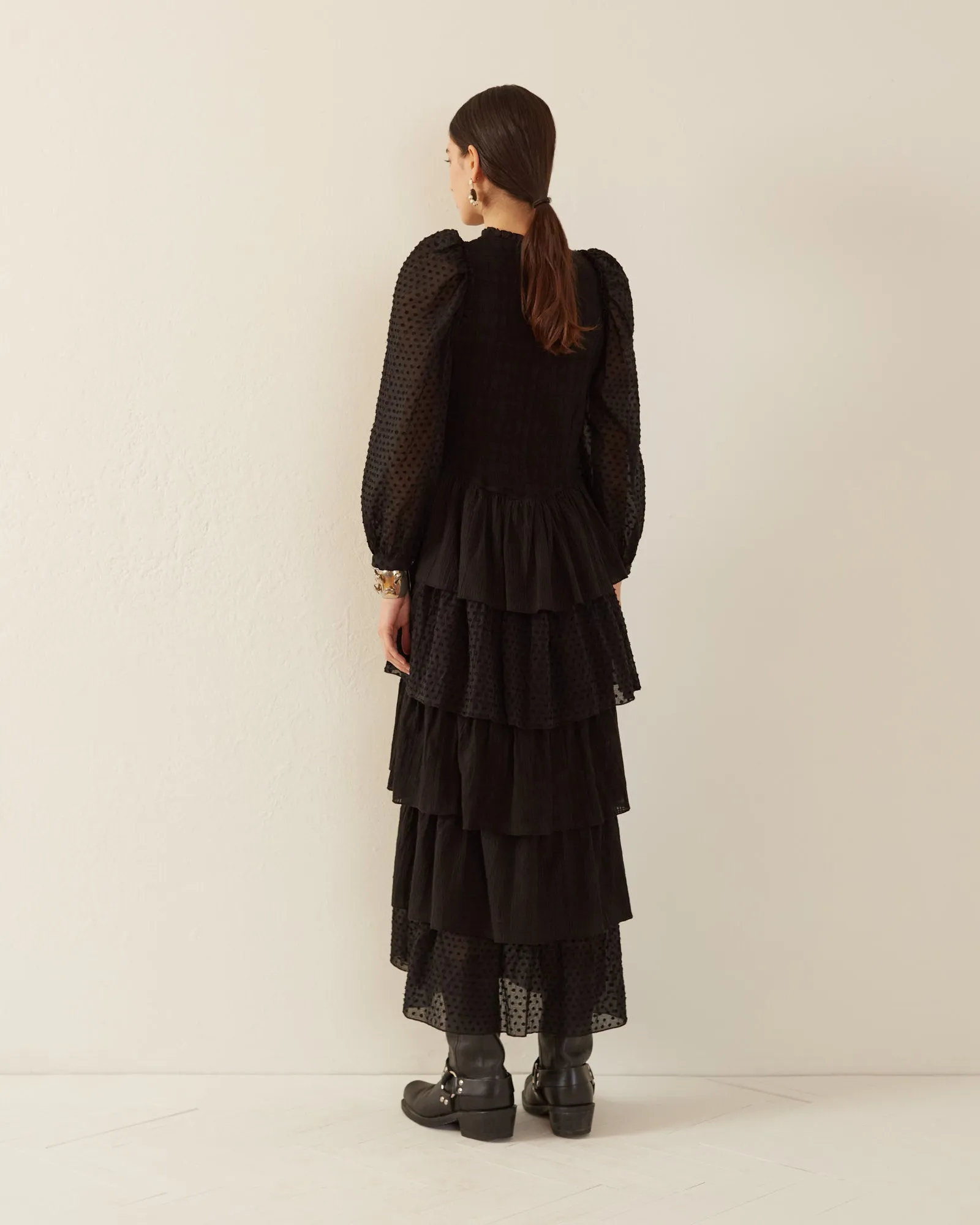Shelby Noir Ruffle Dress