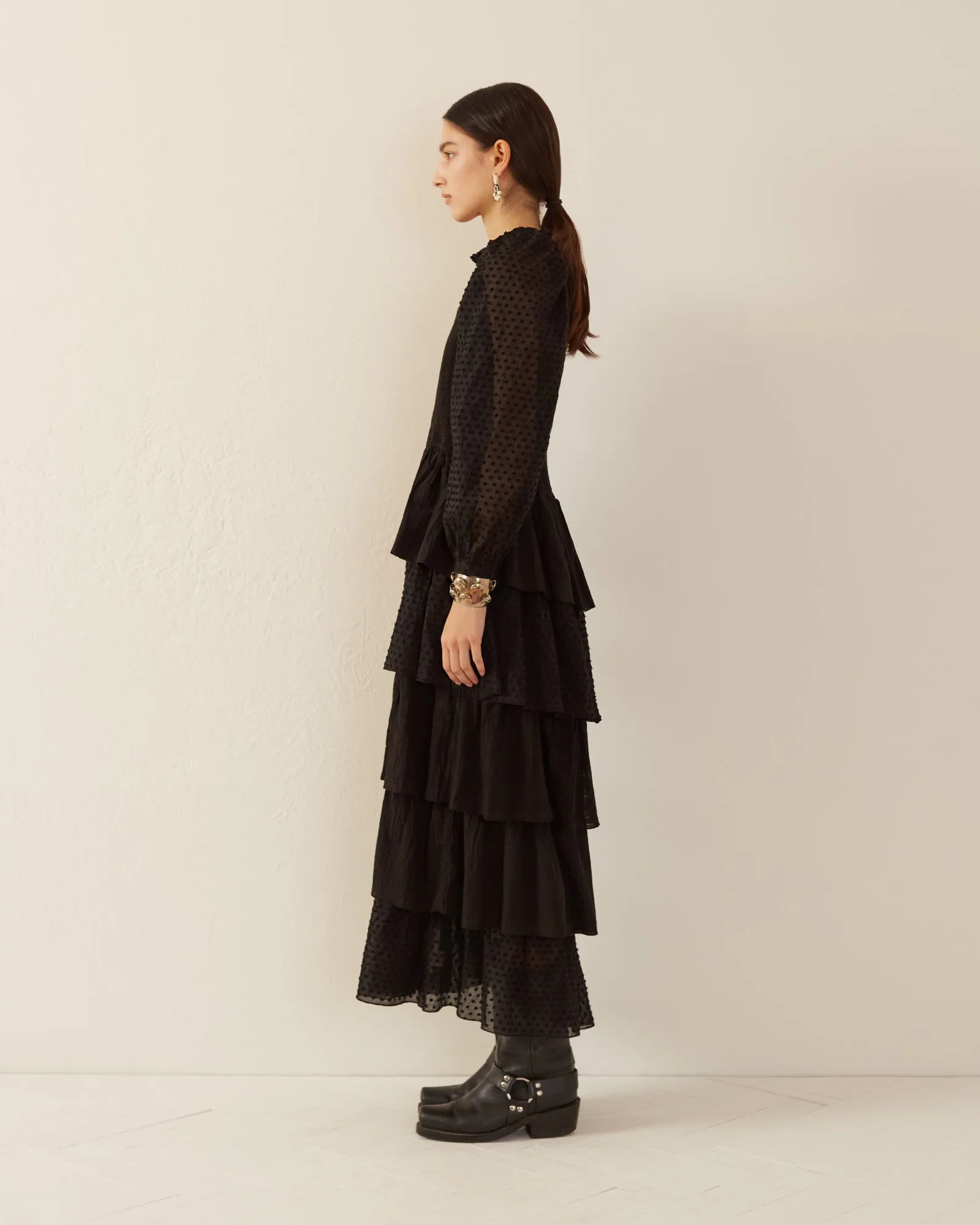 Shelby Noir Ruffle Dress