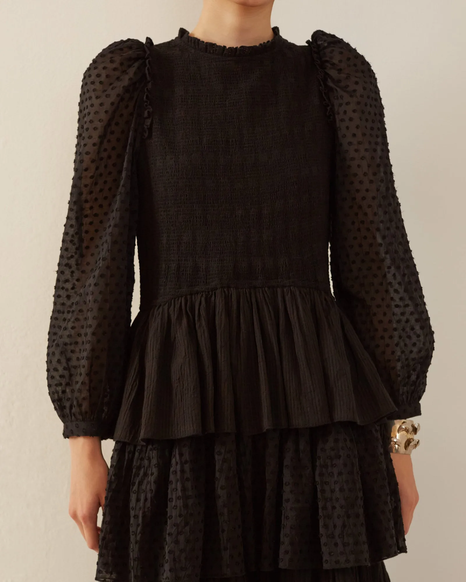 Shelby Noir Ruffle Dress
