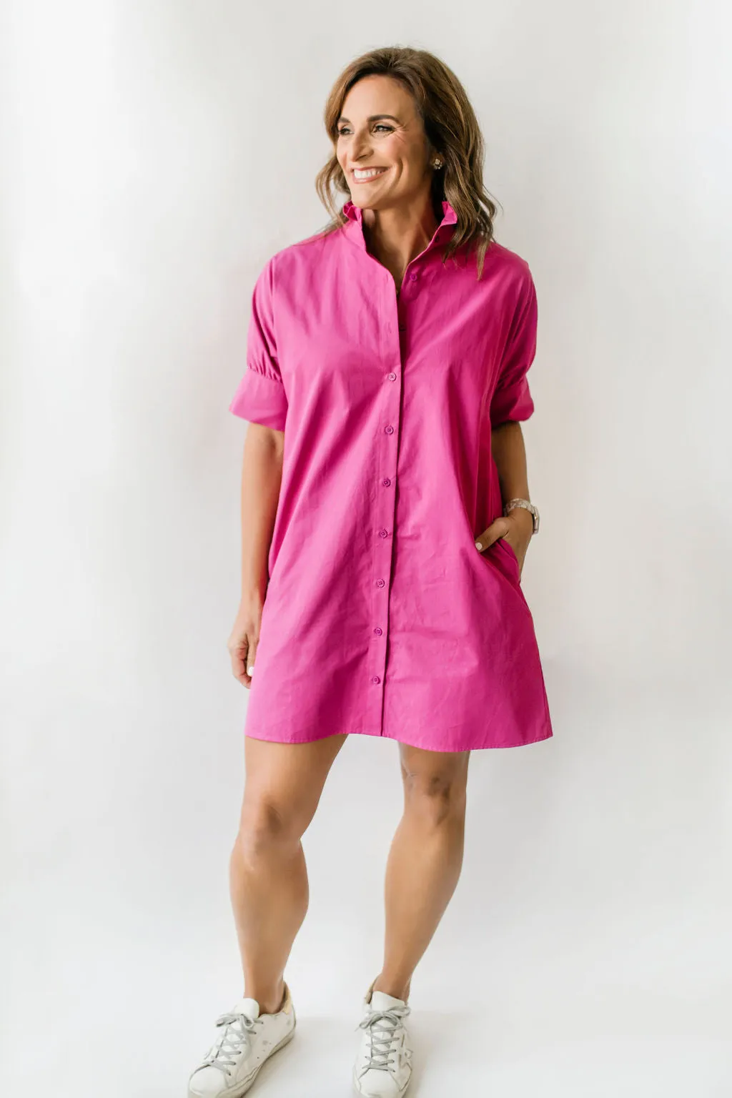 Short Ruffle Dress Berry