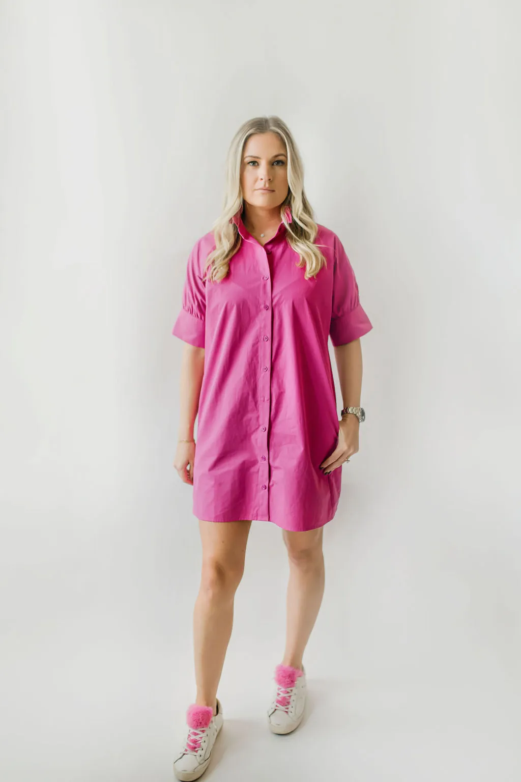 Short Ruffle Dress Berry