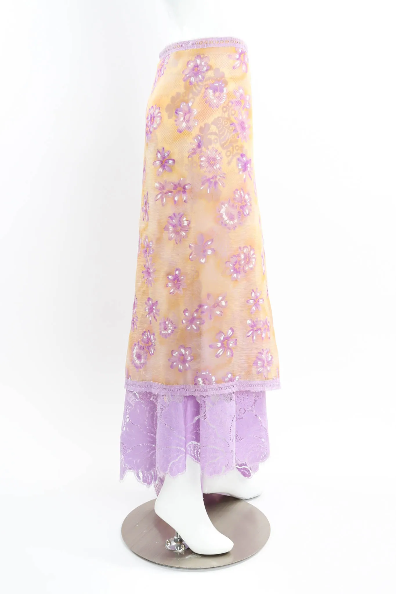 Silk Daisy Asymmetrical Skirt