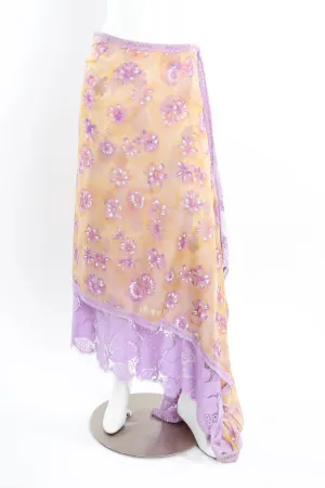 Silk Daisy Asymmetrical Skirt