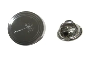 Silver Toned Oval Etched Anatomical Neuron Nerve Cell Lapel Pin