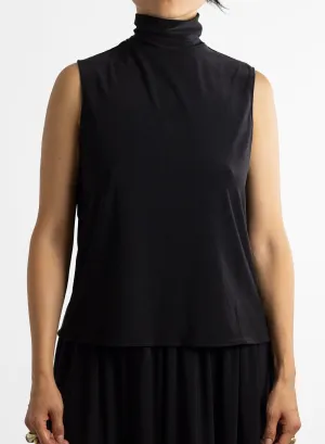 Sleeveless Turtleneck Top - Black