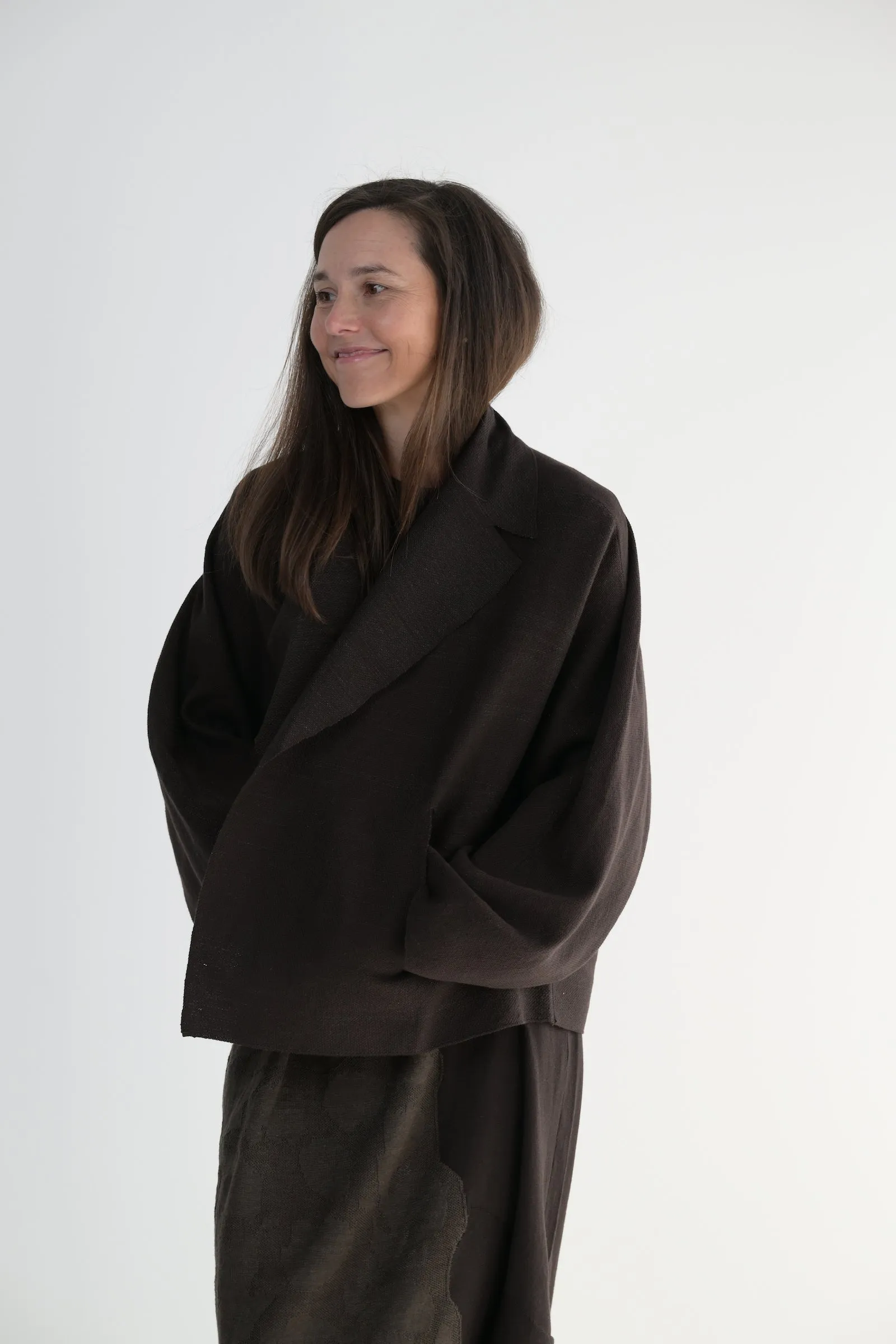 Smooth Sheet Jacket in Coffee
