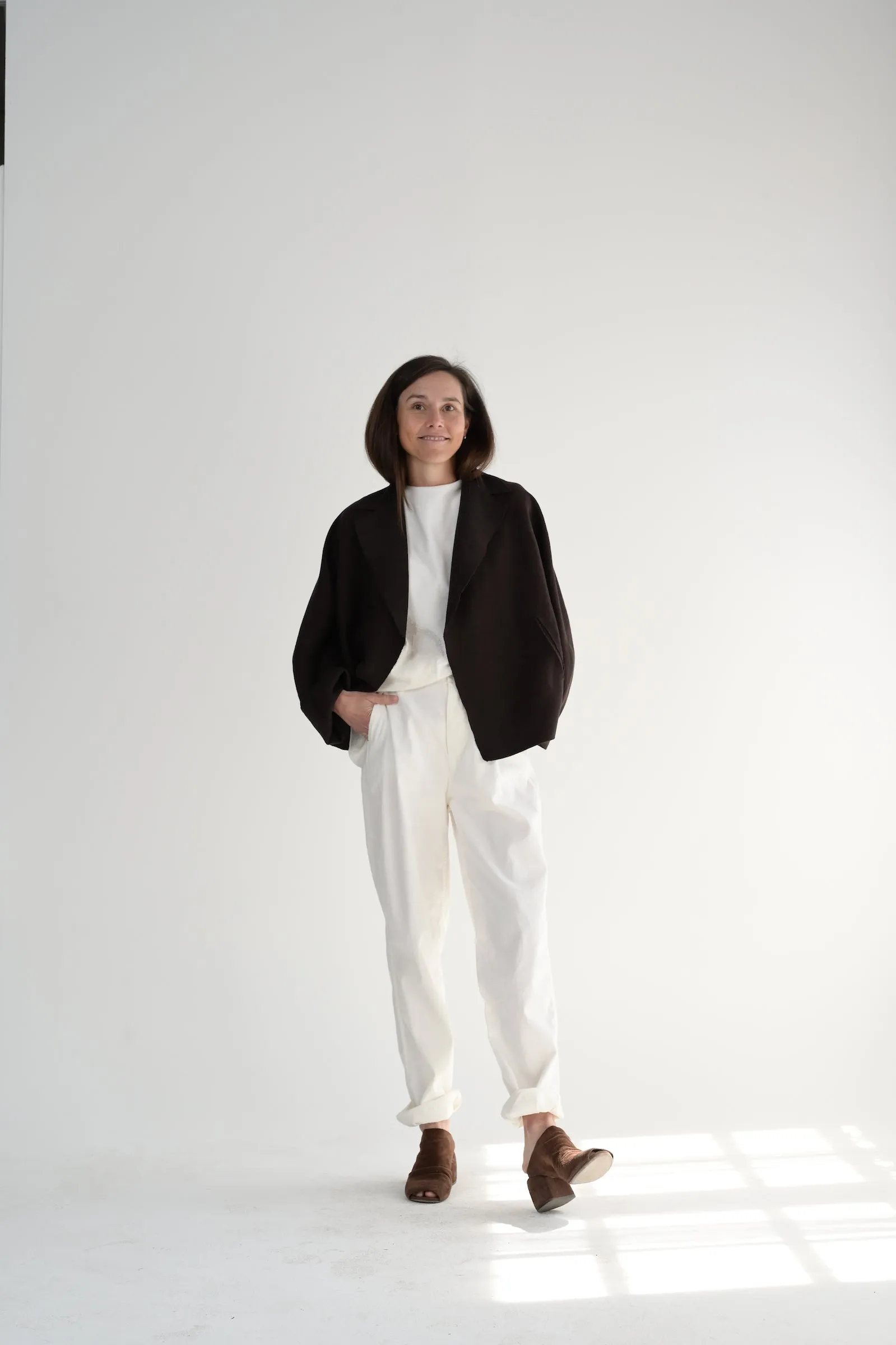 Smooth Sheet Jacket in Coffee