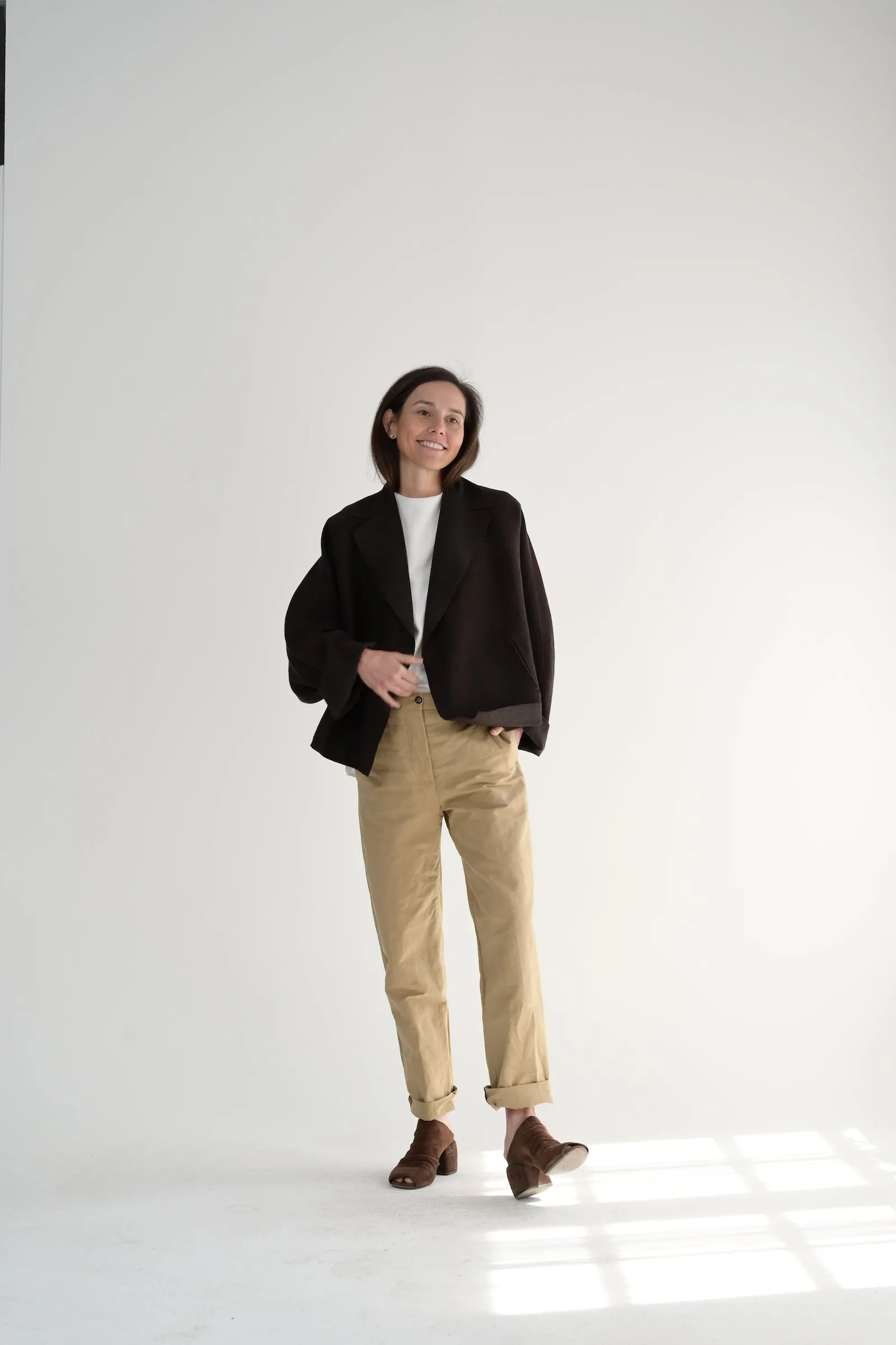 Smooth Sheet Jacket in Coffee