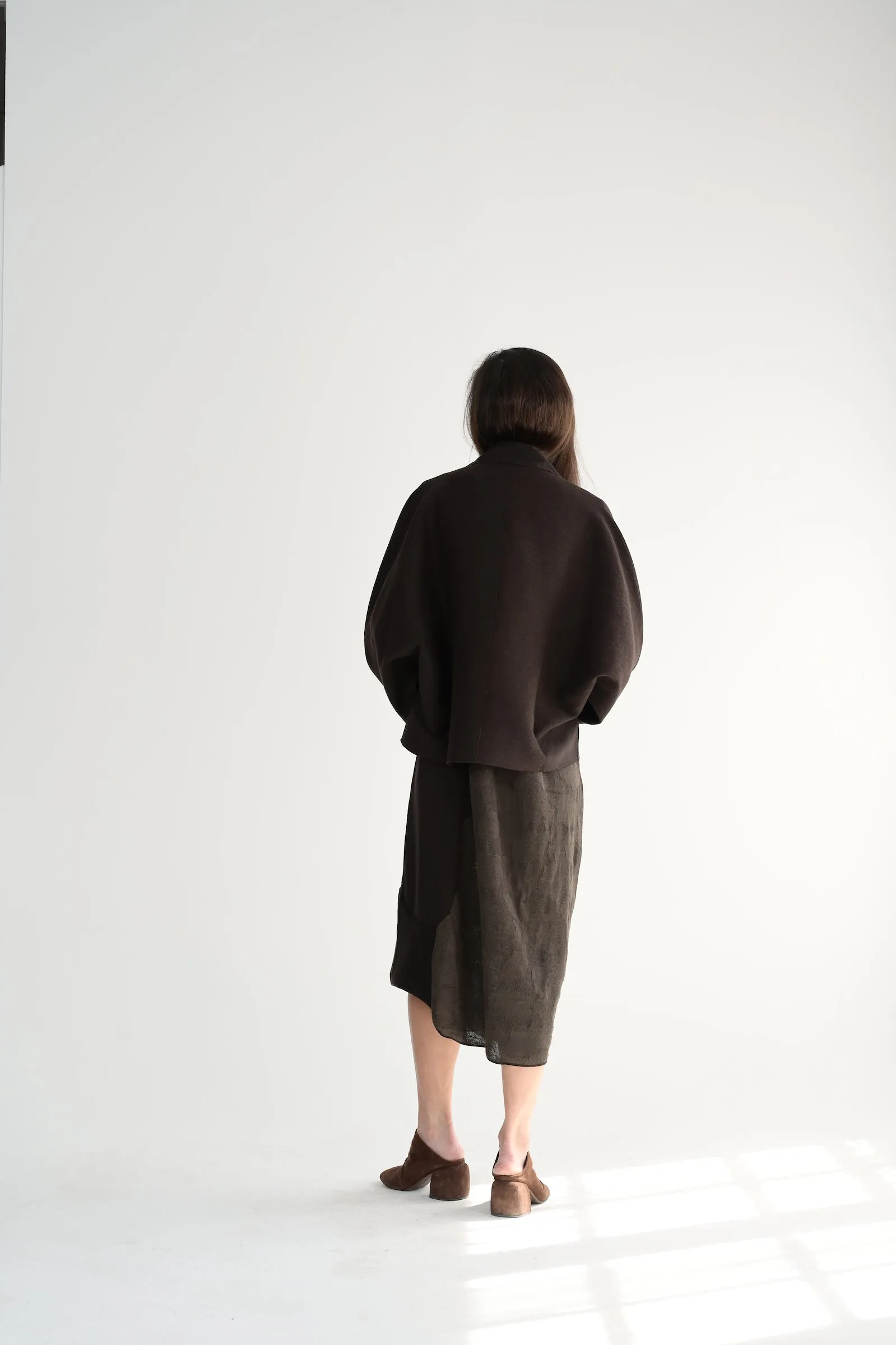 Smooth Sheet Jacket in Coffee