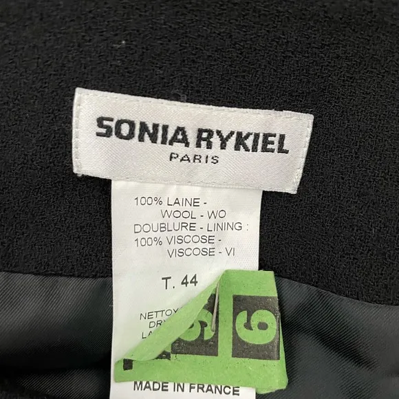 Sonia Rykiel Paris Black Wool Pencil Skirt 10