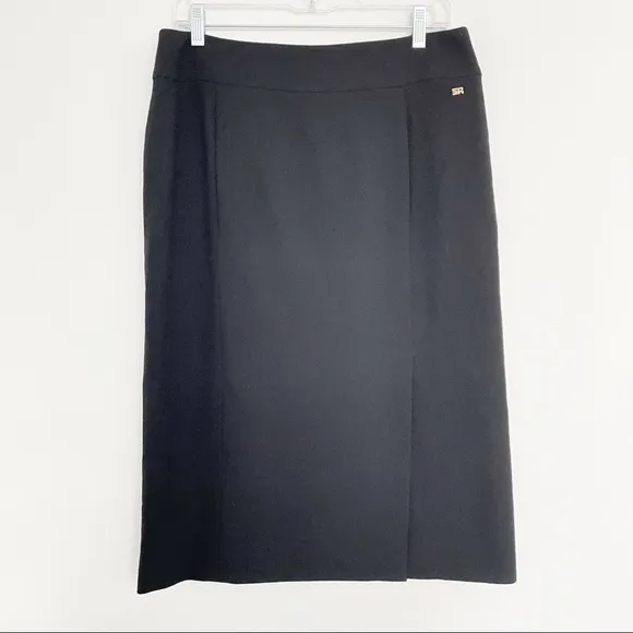 Sonia Rykiel Paris Black Wool Pencil Skirt 10