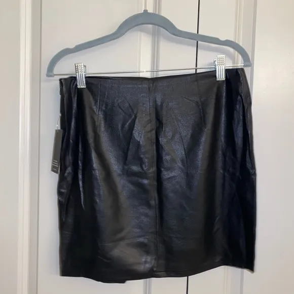 Splendid NWT Black Faux Leather Wrap Skirt