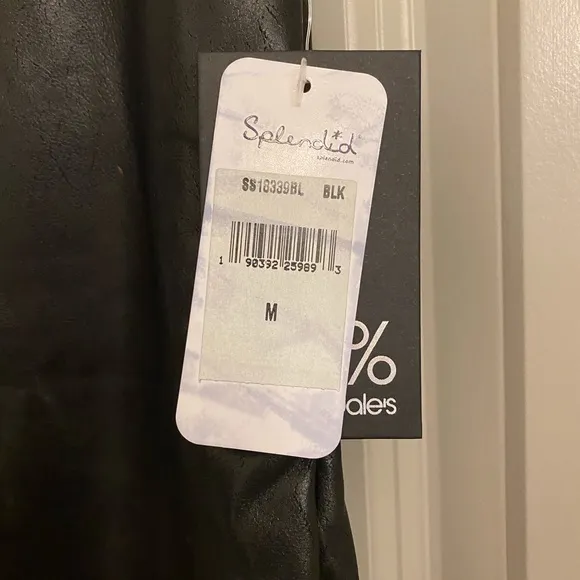 Splendid NWT Black Faux Leather Wrap Skirt