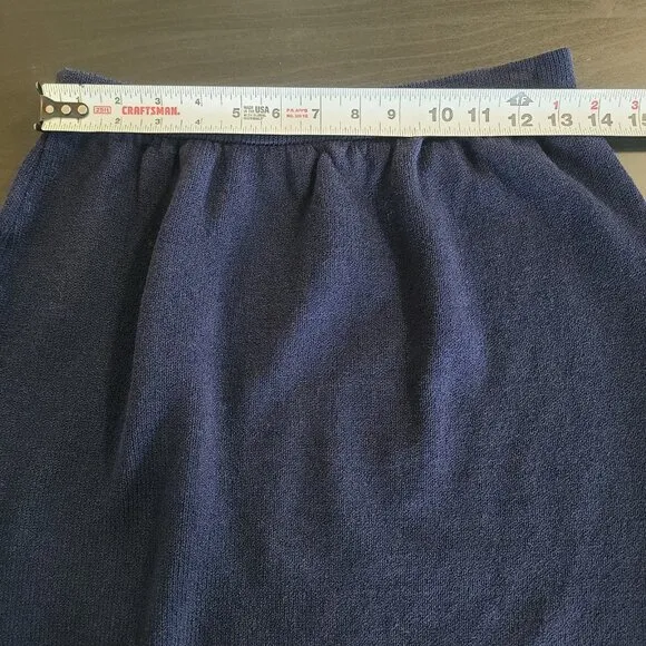 St. John Basics Pencil Skirt Womens Size 6 Navy Blue Knit Pull On Career