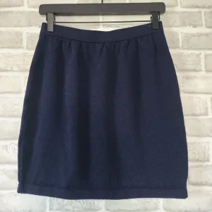 St. John Basics Pencil Skirt Womens Size 6 Navy Blue Knit Pull On Career