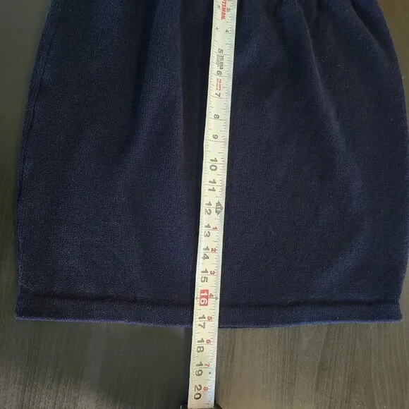 St. John Basics Pencil Skirt Womens Size 6 Navy Blue Knit Pull On Career