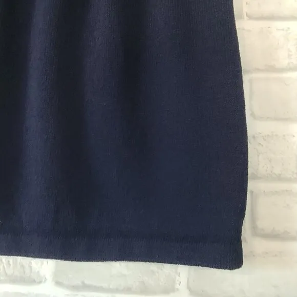 St. John Basics Pencil Skirt Womens Size 6 Navy Blue Knit Pull On Career