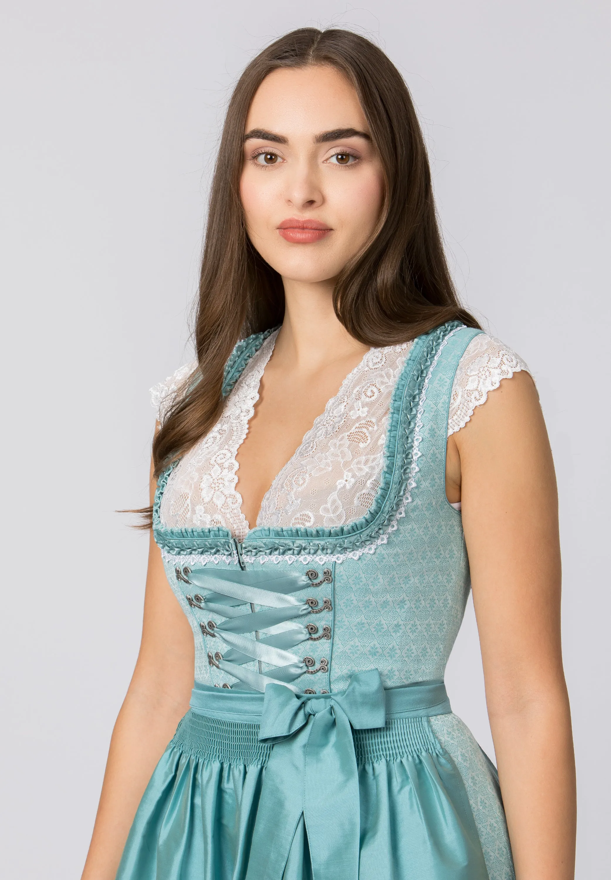 Stockerpoint Mini Dirndl 2pcs. 55cm "Lilly" turquoise