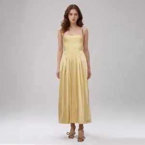 Strappy Sleeveless Pleated Maxi Bandage Dress PZZF046