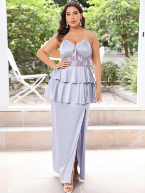 Strappy Sleeveless Rickrack Maxi Bodycon Dress HB02010