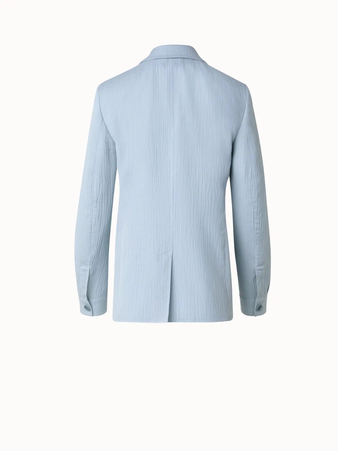 Structured Cotton Silk Double-Face Blazer