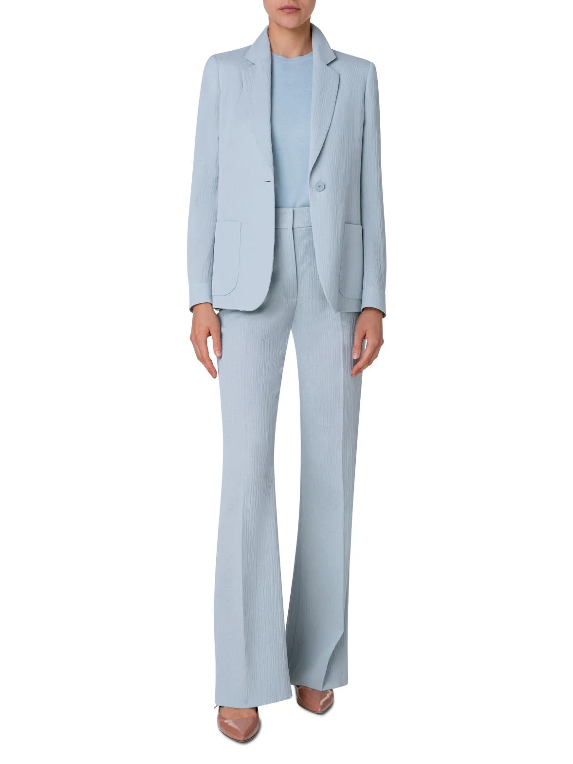 Structured Cotton Silk Double-Face Blazer