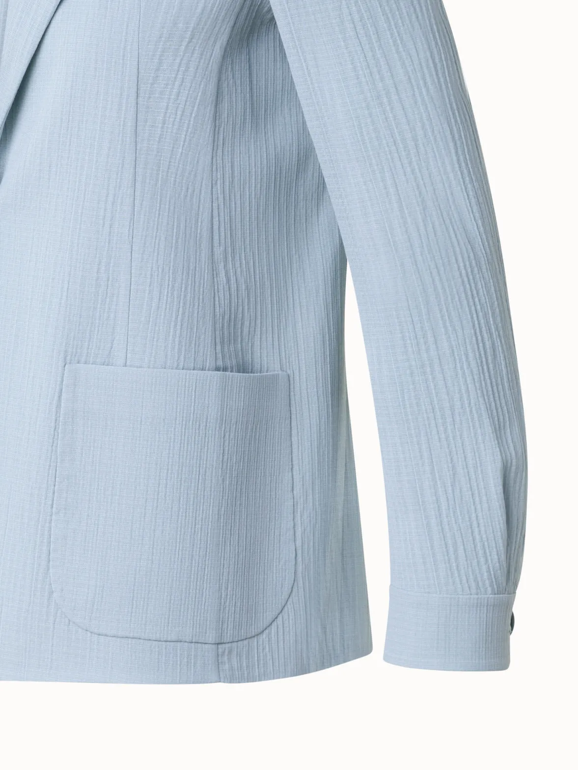 Structured Cotton Silk Double-Face Blazer