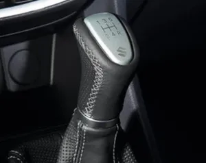 Suzuki Leather Gear Shift Knob - Black And Silver (5 speed)