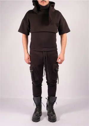 Sweatshirt Crop Top with Hood
