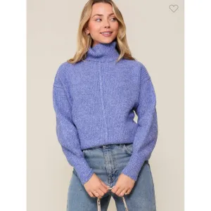 Sweetest of Days Turtleneck Sweater - Dusty Blue